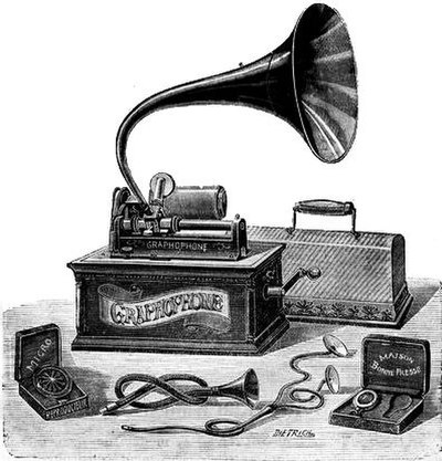 A Columbia type AT cylinder graphophone produced in 1898