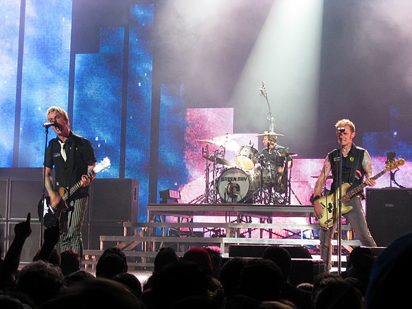 Green Day performing at the Susquehanna Bank Center in Camden, New Jersey, U.S. on August 3, 2010.