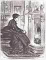 Louisa, seule devant l'âtre, après son retour chez son père, par Harry French.