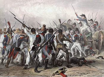 English: Scene of the Battle of Vertières duri...