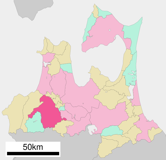 Elhelyezkedése Aomori térképén