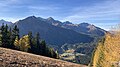 Bergpanorama im Herbst 2021 von der Skipiste Moscher Richtung Hengst und Großer Bösenstein