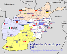 Despliegue de las fuerzas aliadas como parte de la ISAF en Afganistán.