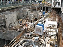 Canada Line subway station construction at the mall in 2008 Image Granvillemallskytrain.jpg