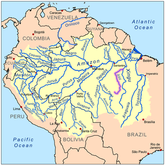 Ubicación del río Iriri en América del Sur