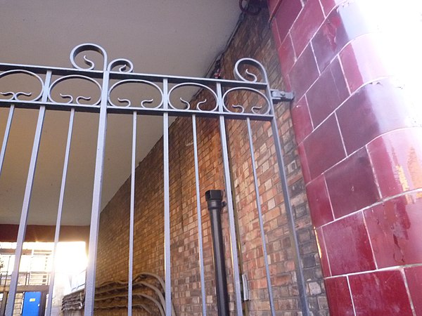 The Art Nouveau styled ironwork designed by Leslie Green at Holloway Road station