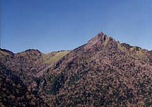 Vue du mont Ishizuchi depuis le sud.