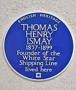 Ismay plaque, 13 Beach Lawn, Waterloo