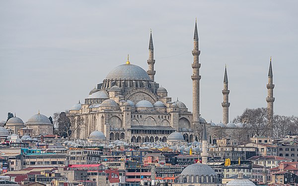 View of the mosque on the skyline of historic Istanbul