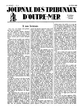 Image illustrative de l’article Journal des tribunaux d'Outre-mer