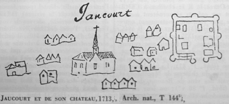 Fichier:Jaucourt Chateau et église mairie arch nat 02737.jpg