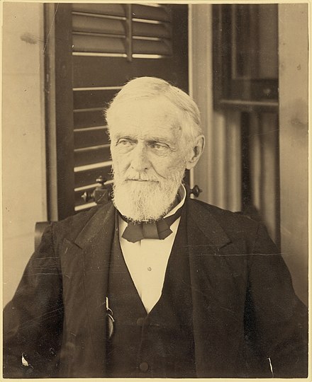 Photograph of Jefferson Davis at his home in Beauvoir by Edward Wilson (c. 1885)