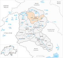 Il territorio del comune di Peccia prima degli accorpamenti comunali del 2004