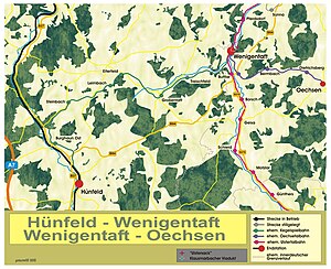 Deel van de spoorlijn Hünfeld - Wenigentaft-Mansbach