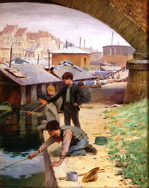 File:L0575 - Alphonse Lint - Jeunes garçons pêchant à Lagny.jpg