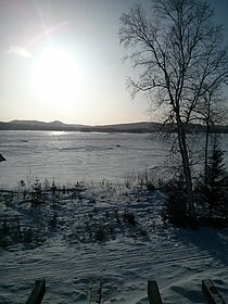 Rive du lac Taureau en hiver.