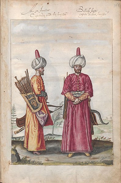 Agha of the Janissaries and a Bölük of the Janissaries by Lambert Wyts, 1573