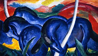 <i>Blue Horses</i> Painting by Franz Marc
