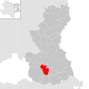 Lage der Gemeinde Glinzendorf im Bezirk Gänserndorf (anklickbare Karte)