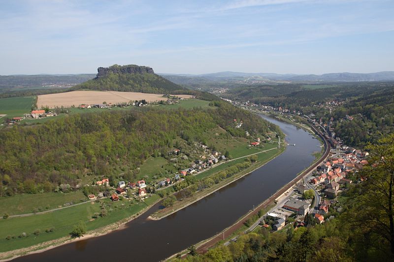 File:Lilienstein and Elbe river from Koenigstein Saxony.jpg