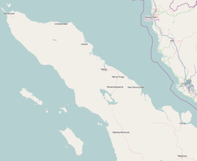 O Monte Sinabung está localizado no norte da Sumatra.