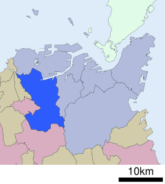 Location of Yahata-nishi ward Kita-Kyushu city Fukuoka prefecture Japan.svg