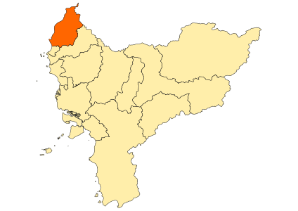 Peta genah Kabupatén Sambas ring Kalimantan Barat