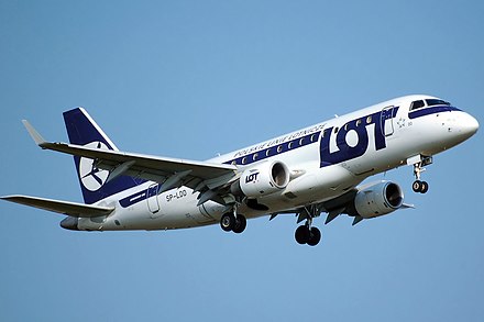 LOT Polish Airlines operated the first E-jet commercial flight on 17 March 2004 with an E170.