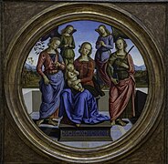 Madonna and Child with Two Angels - Pietro Perugino - Louvre INV 719