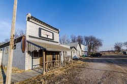 Main Street in Leshara, Nebraska