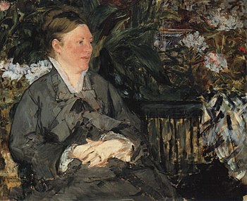 Madame Manet i væksthuset, 1879 Mme Édouard Manet dans la Serre