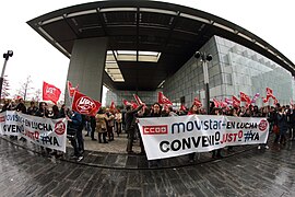 Manifestación trabajadores de Movistar+ por conflicto laboral, 01.jpg