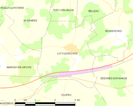 Mapa obce Lucy-le-Bocage