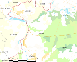 Mapa obce Urçay