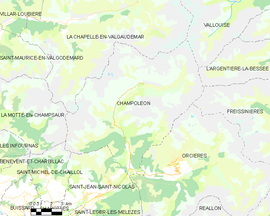 Mapa obce Champoléon