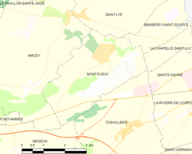 Mapa obce Montgueux