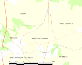 Mapa obce Saint-Dizant-du-Bois