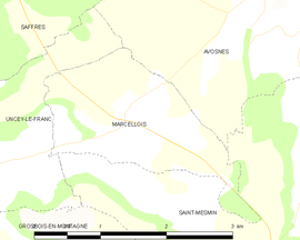 Mapa obce Marcellois