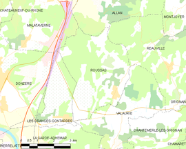 Mapa obce Roussas