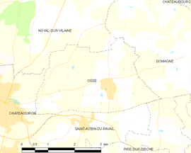 Mapa obce Ossé