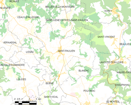 Mapa obce Saint-Paulien