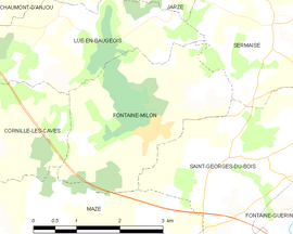 Mapa obce Fontaine-Milon