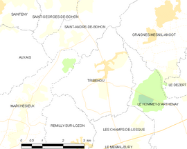 Mapa obce Tribehou