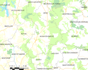 Poziția localității Aunay-en-Bazois