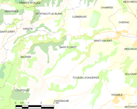 Mapa obce Saint-Floret