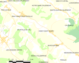 Mapa obce Osmoy-Saint-Valery