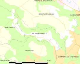 Mapa obce Milon-la-Chapelle