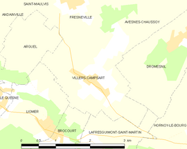 Mapa obce Villers-Campsart