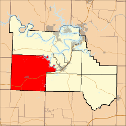 Map highlighting Russell Township, Camden County, Missouri.svg