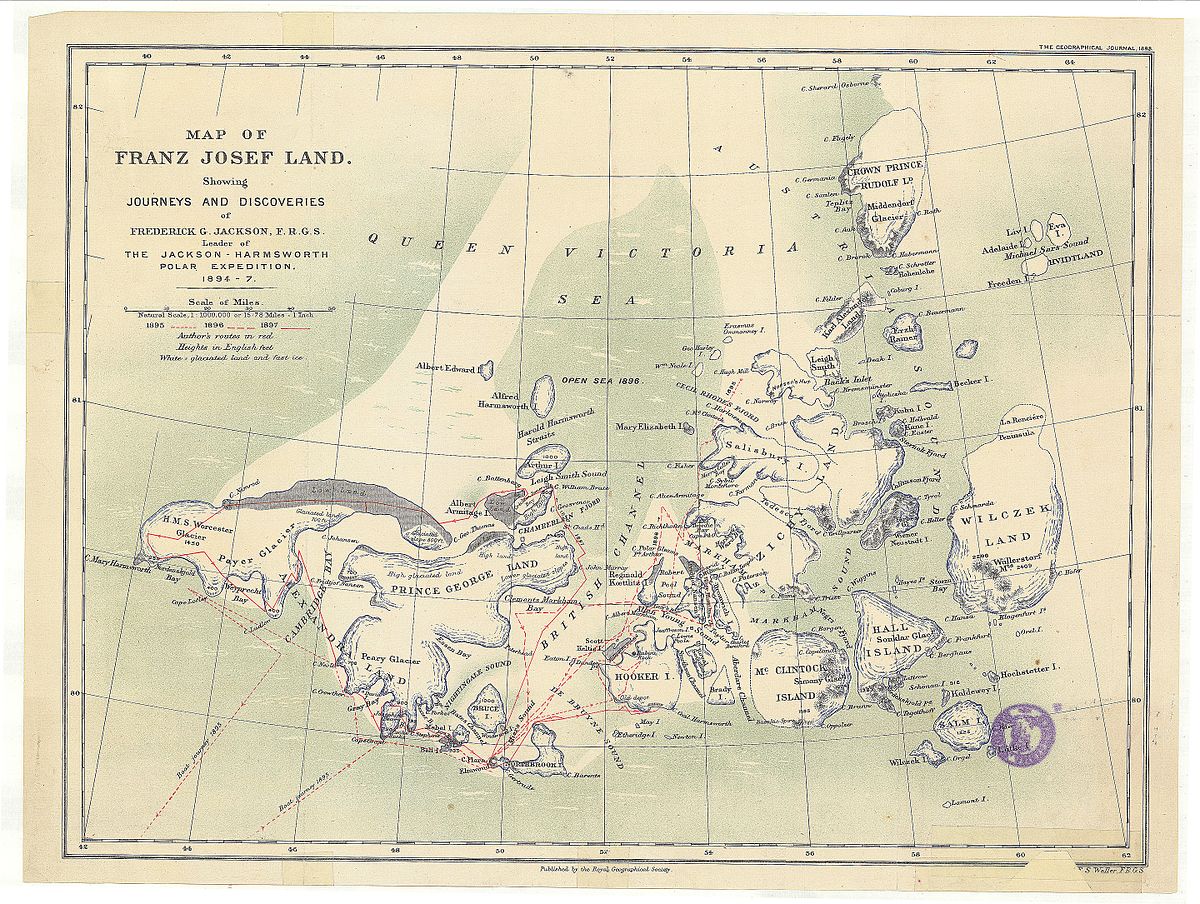 Map of Franz Josef Land showing journeys and discoveries of Frederick G. Jackson, F.R.G.S. - UvA-BC OTM HB-KZL 61 18 38.jpg